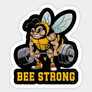 Bee Strong - Funny Fitness Gym Tee Sticker